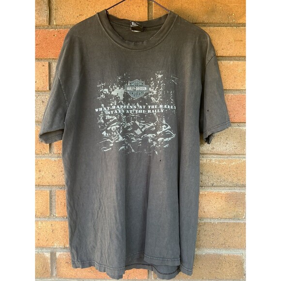 Harley Davidson Distressed Shirt Triples Morgantown WV Rally |‎ Mens Large - Picture 1 of 14